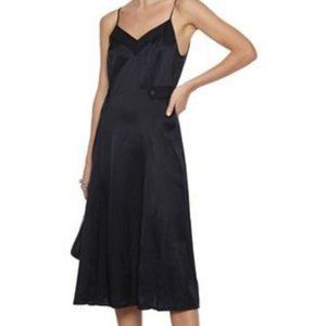 NWT $495 rag & bone black silk Hugo tank dress l
